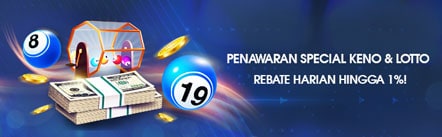 REBATE HARIAN M88 KENO & LOTTO SAMPAI DENGAN 1%