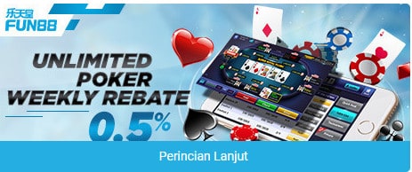 Promo Unlimited Poker Weekly Rebate Fun88