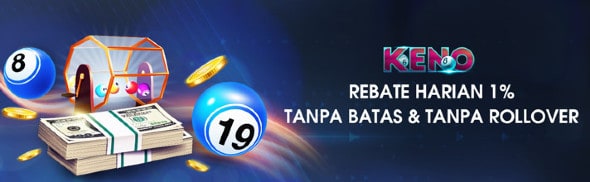 Rebate Harian Keno & Lotto Sampai 1% di M88